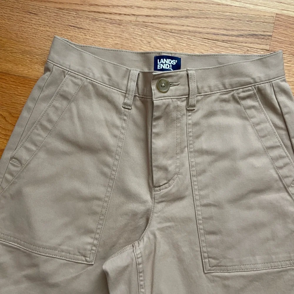 LAND'S END Women's Chino High Rise Barrel Leg Ankle Pants - Picture 8 of 15